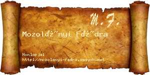Mozolányi Fédra névjegykártya